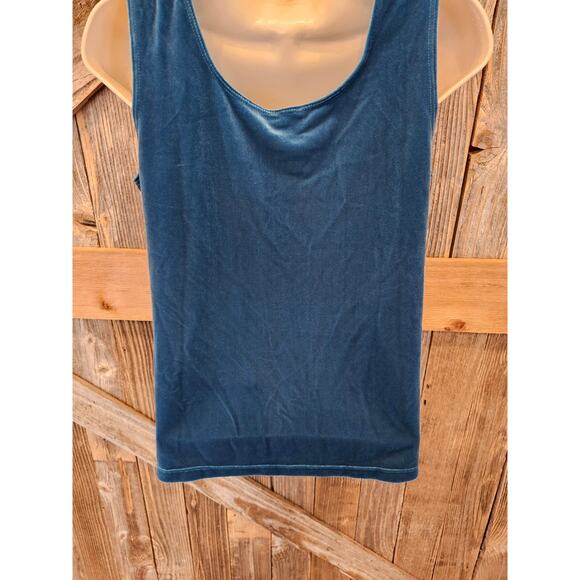 NWT Chicos Travelers size 00P (0/2 PETITE) TEAL VELOUR BLUE layering top tank - Picture 2 of 9